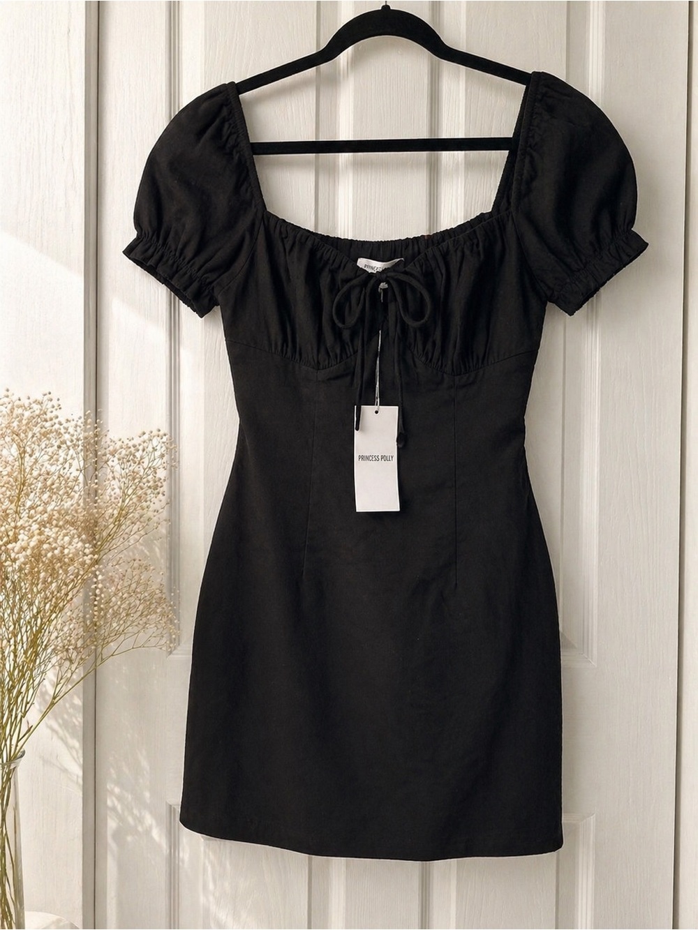 Princess Polly Natalina Mini Dress in classic black NWT Size 4